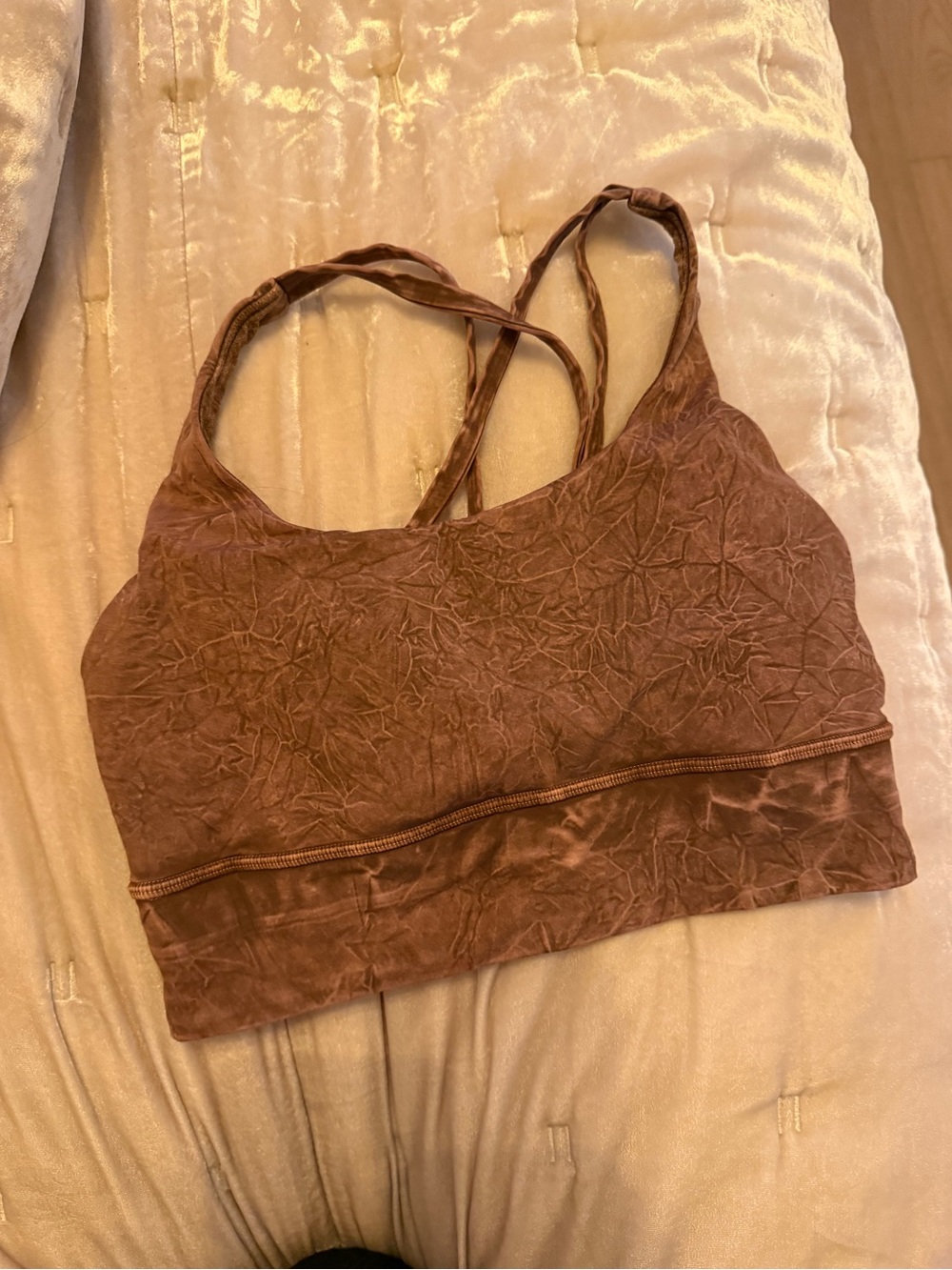 lululemon athletica Crushed Velvet Sports Bra - Brown